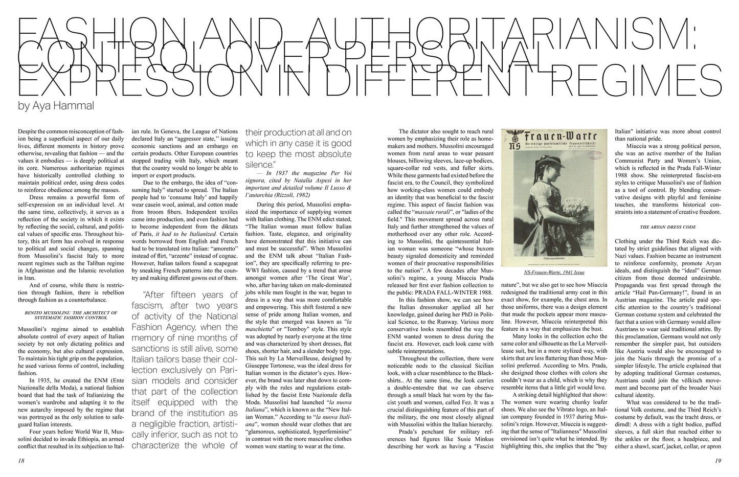 Issue 2: Fashion Under Control